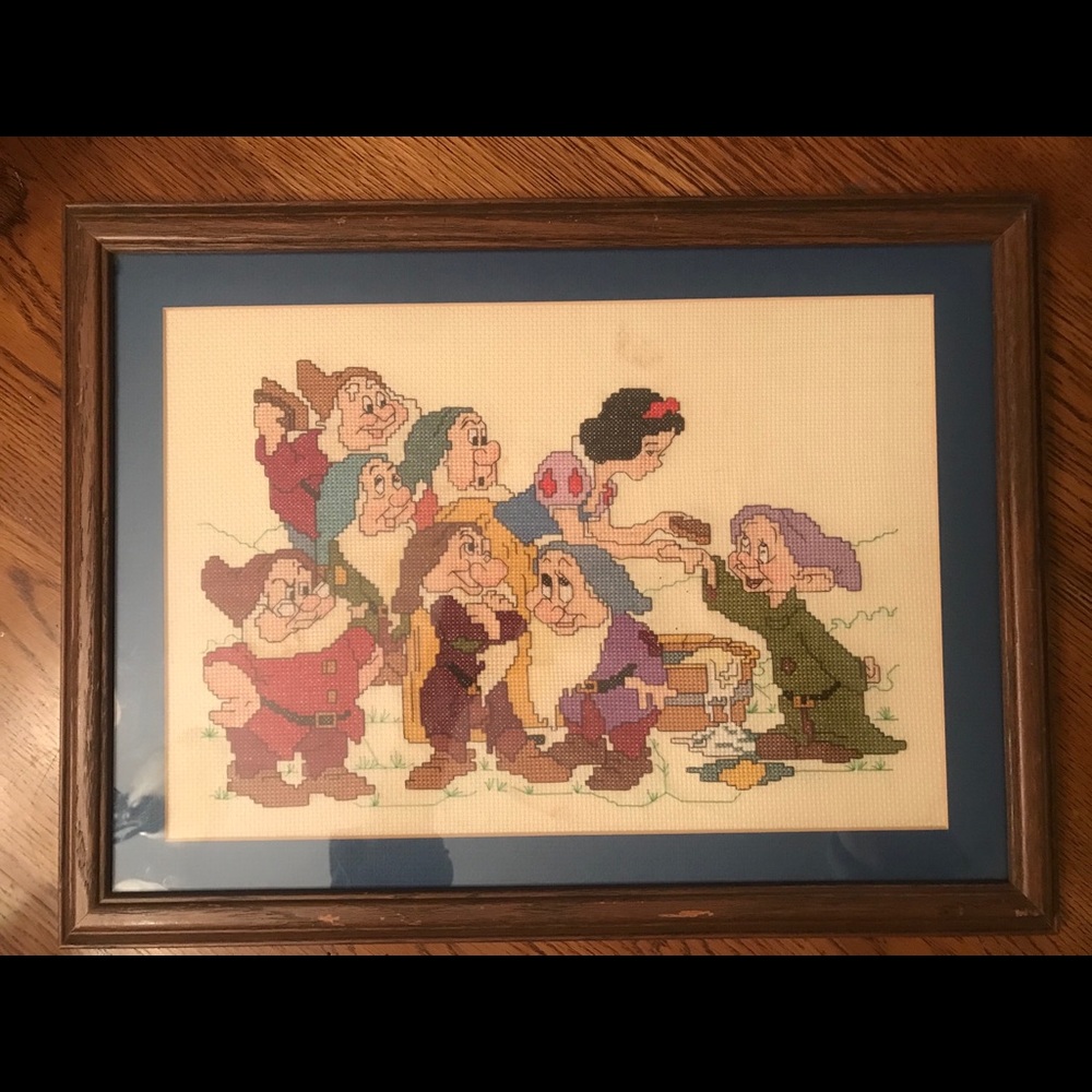Snow White & The Seven Dwarfs Needlepoint  Art